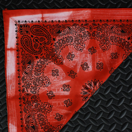 Hand Dyed Bandana, Heavy weight (Rust Skulls)