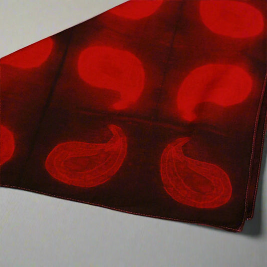 Hand Dyed Bandana, Heavy weight (Black & Red Paisley)