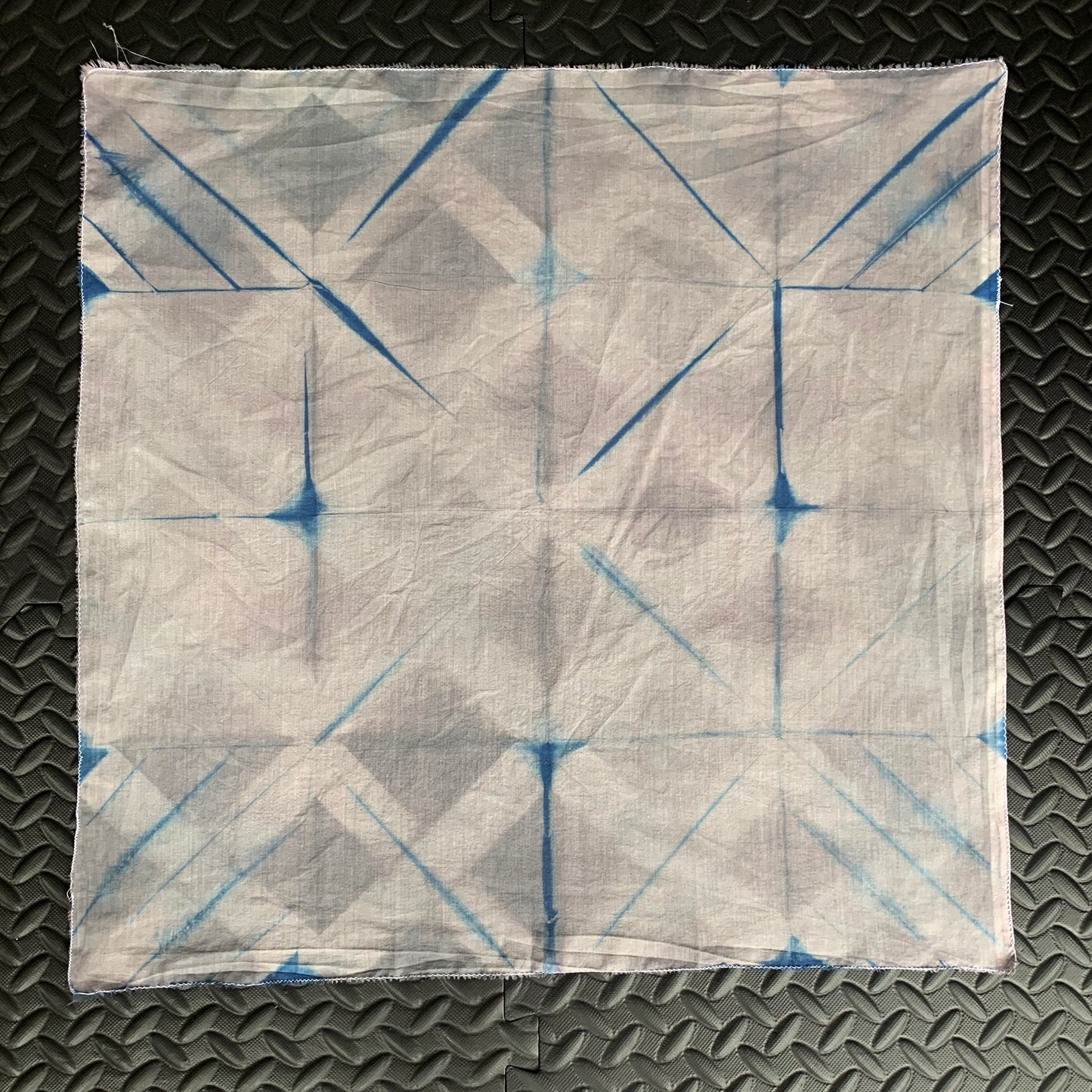 Hand Dyed Bandana, Fine Cotton (Gray & Blue)