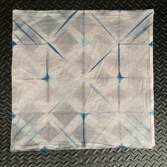 Hand Dyed Bandana, Fine Cotton (Gray & Blue)