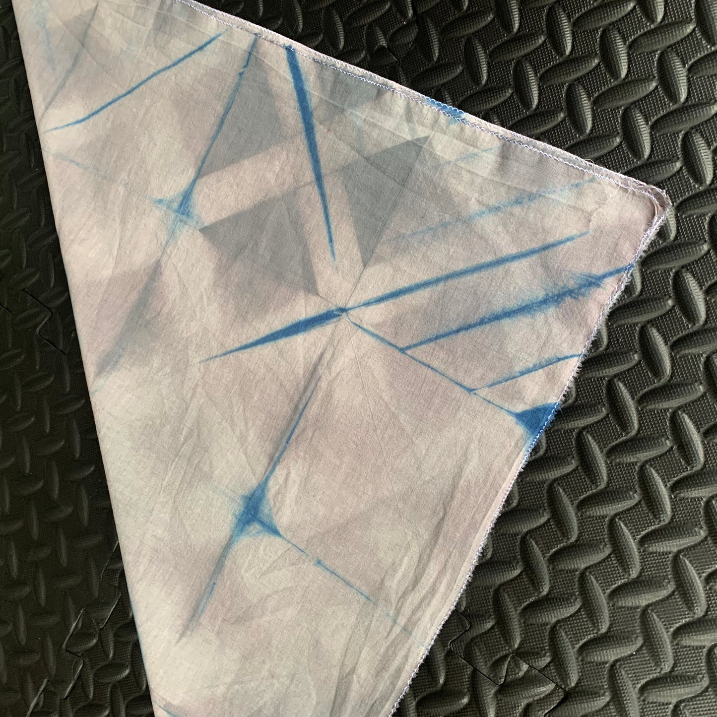 Hand Dyed Bandana, Fine Cotton (Gray & Blue)