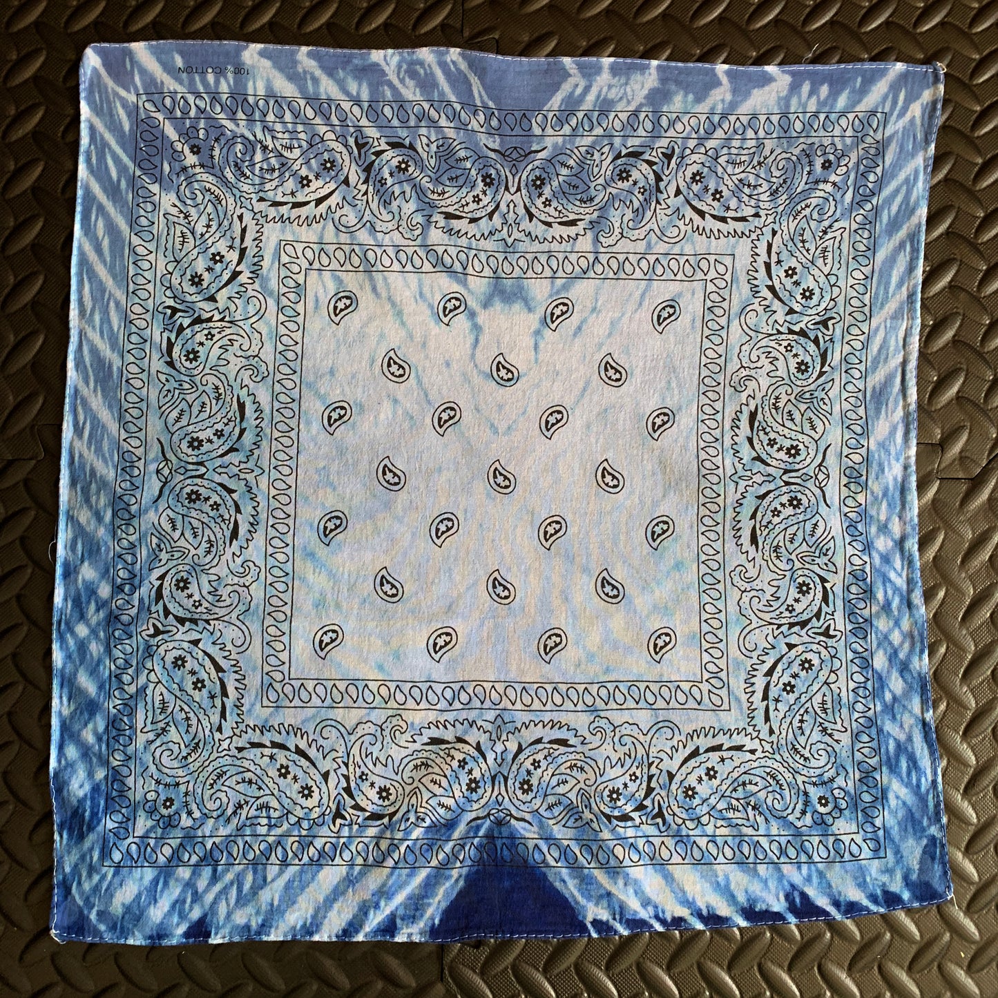 Shibori Dyed Bandana  (Arashi Blue)