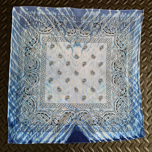 Shibori Dyed Bandana  (Arashi Blue)
