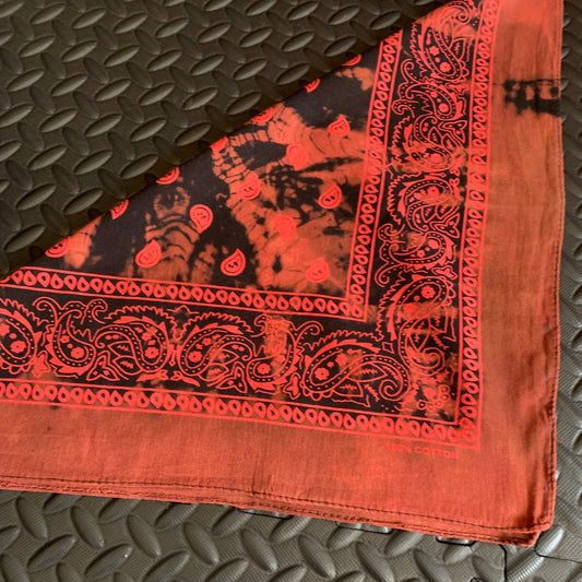 Shibori Dyed Bandana  (Brown/Black/Red)