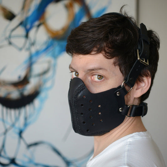 Black Leather Punk/ Biker Mask