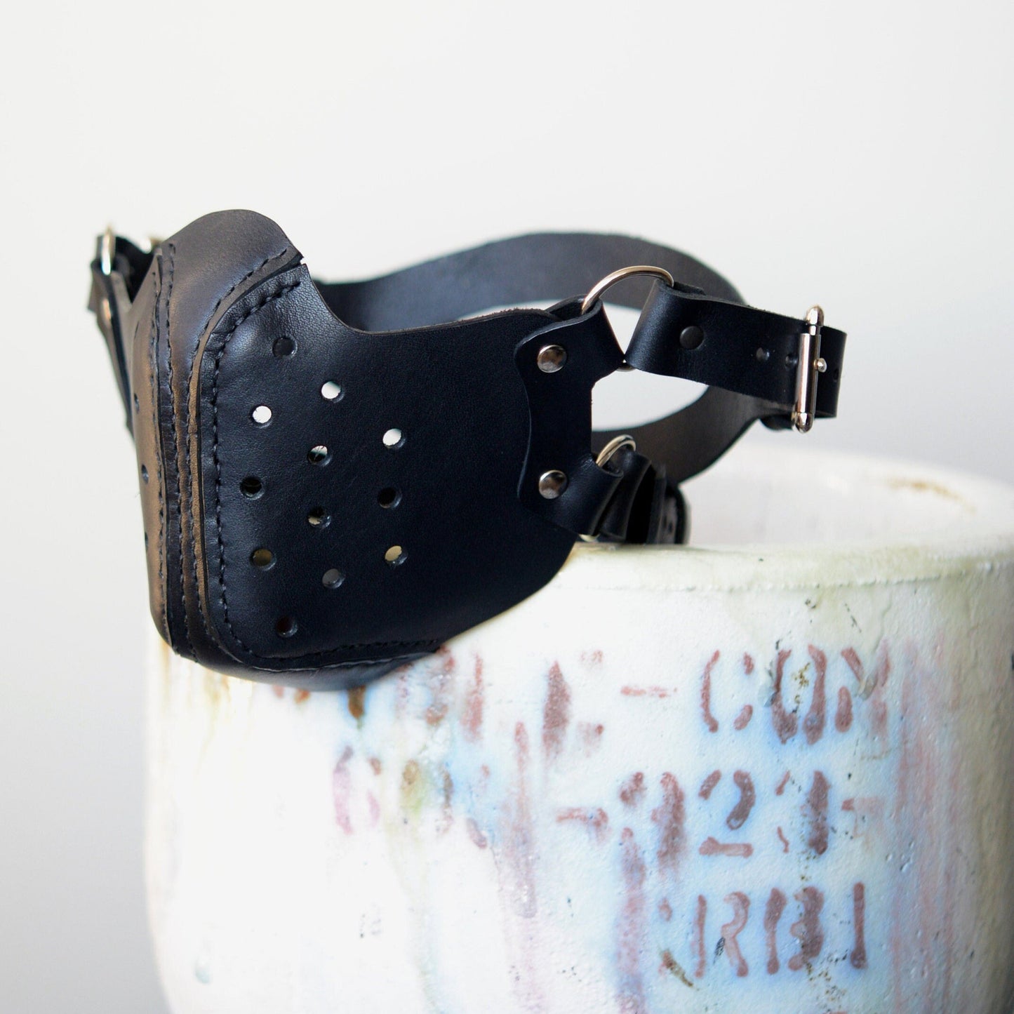 Black Leather Punk/ Biker Mask