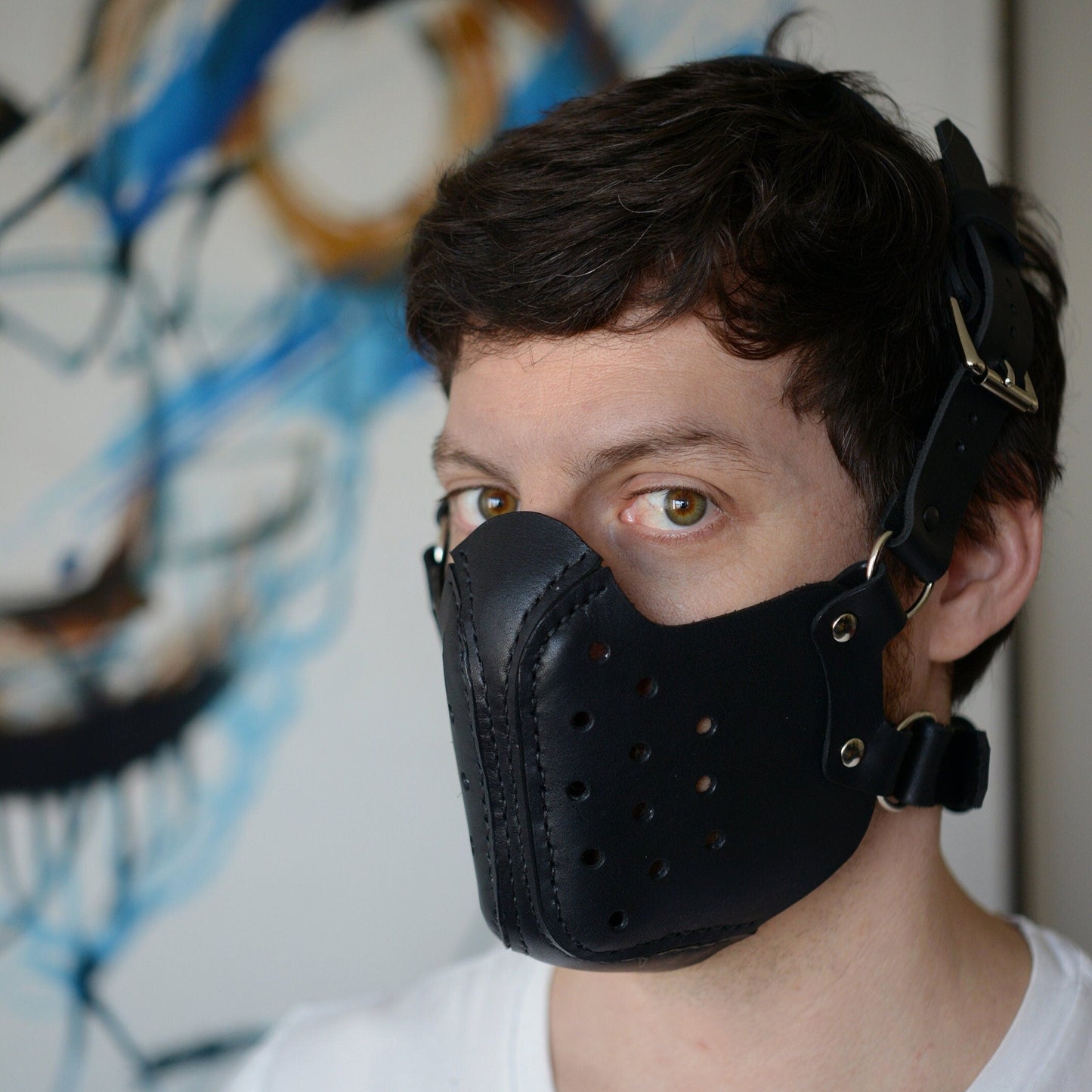 Black Leather Punk/ Biker Mask